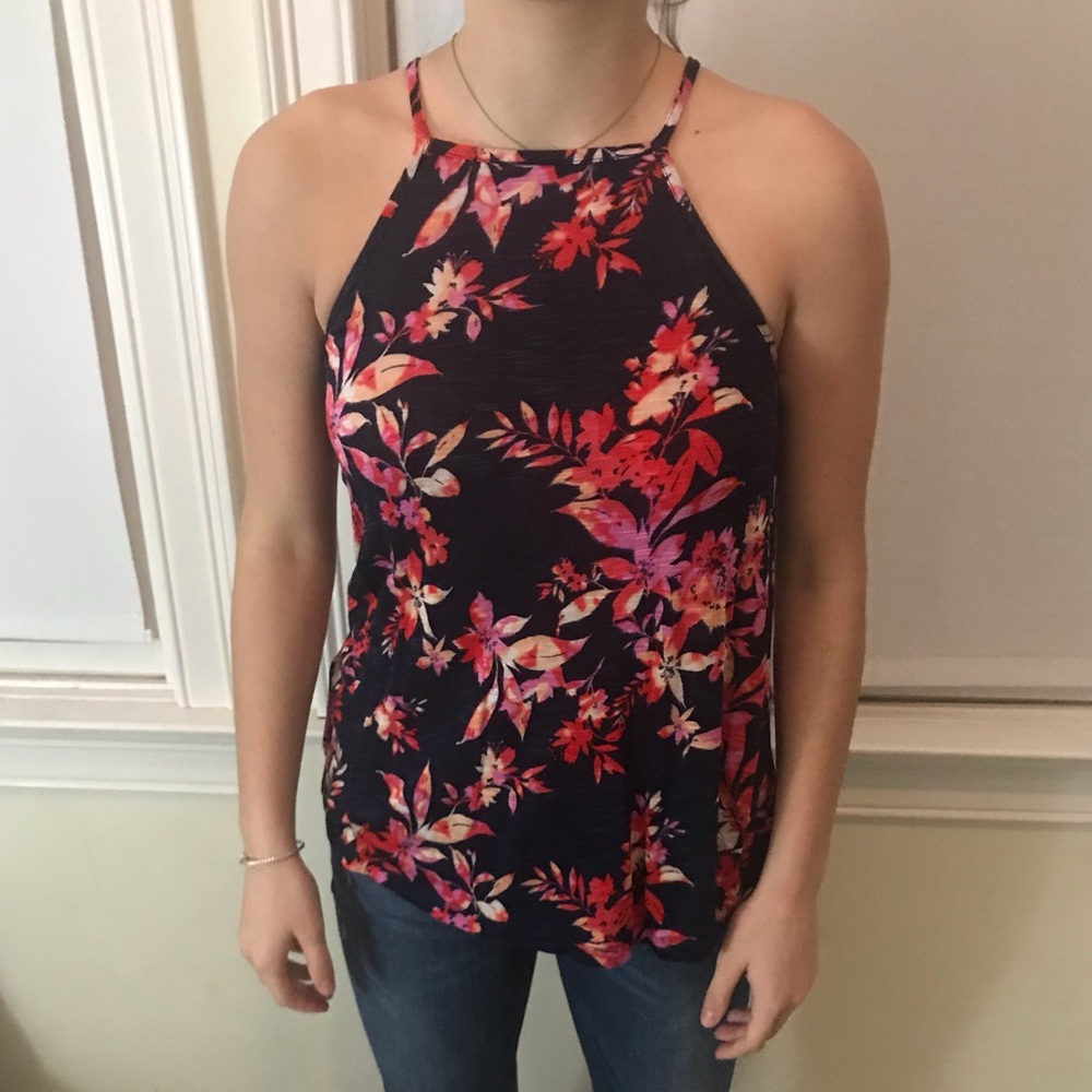 FLORAL HALTER TOP